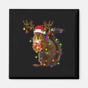 Aimant Écureuil amusant Noël Arbre Lumières Reindeder Pèr