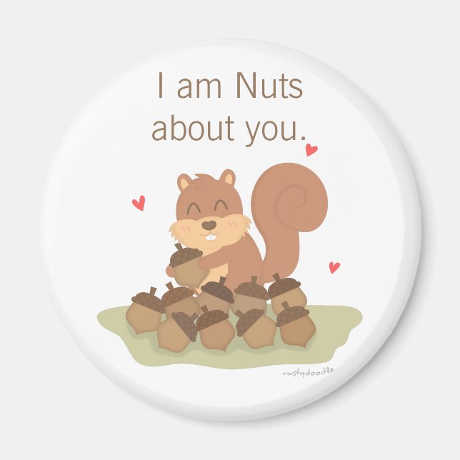 Aimant Écureuil mignon Je suis Nuque À propos de toi Pun  (Devant)