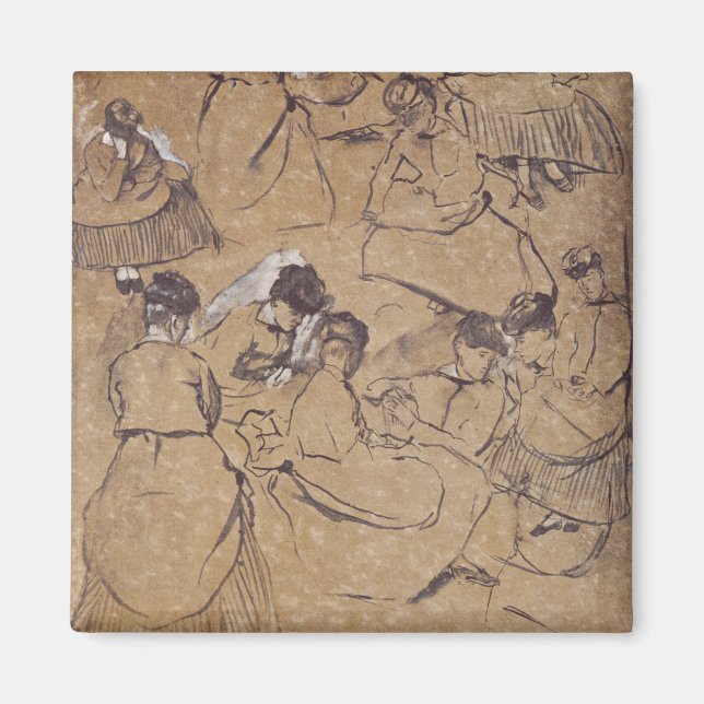 Aimant Edgar Degas | Douze études sur les femmes en costu (Devant)