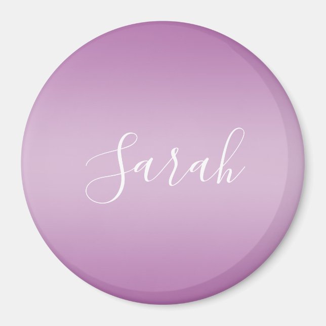 Aimant Editable Soft Mauve Ombre & White Text Script (Devant)