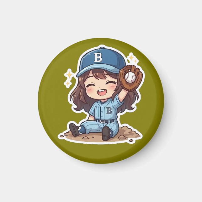 Aimant Édition Chibi Baseball - Attrape victorieuse (Devant)