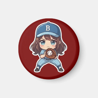 Aimant Édition Chibi Baseball - Position de préparation