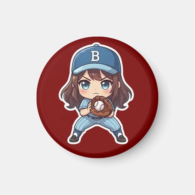Aimant Édition Chibi Baseball - Position de préparation (Devant)