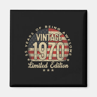 Aimant Édition limitée vintage 1970 Cadeaux Usa 55 ans