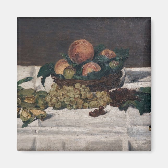 Aimant Edouard Manet - Nature morte, Fruits sur table (Devant)