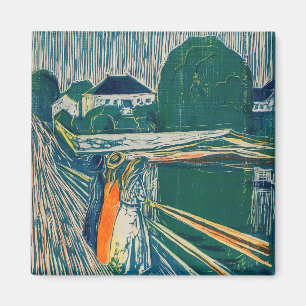 Aimant Edvard Munch - Les filles sur le pont, Lithographe