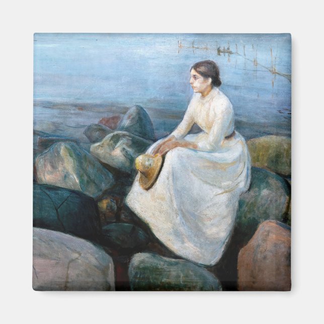 Aimant Edvard Munch - Nuit d'été, Enger sur la plage (Devant)