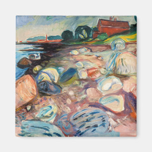 Aimant Edvard Munch - Rive avec Maison Rouge