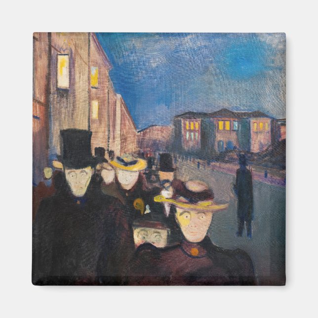 Aimant Edvard Munch - Soirée sur Karl Johan Street (Devant)
