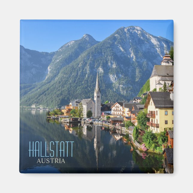 Aimant Église et village de Hallstatt, Autriche avec Alpe (Devant)