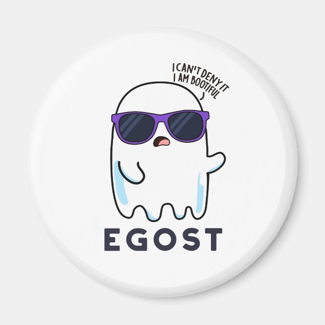 Aimant Egost Funny Halloween Ego Ghost Pun (Devant)