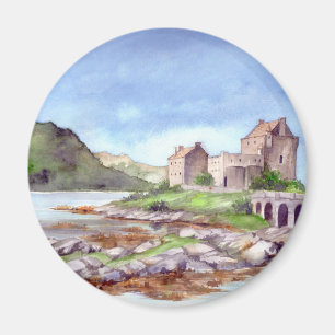 Aimant Eilean Donan Castle Watercolor Painting