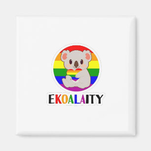 Aimant Ekoalaty Equality Gay Koala Bear Funny LGBT Rainbo