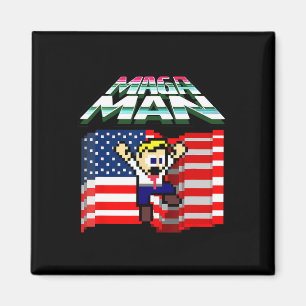 Aimant Élection 2024 Drapeau Américain Mega Man drôle Pré