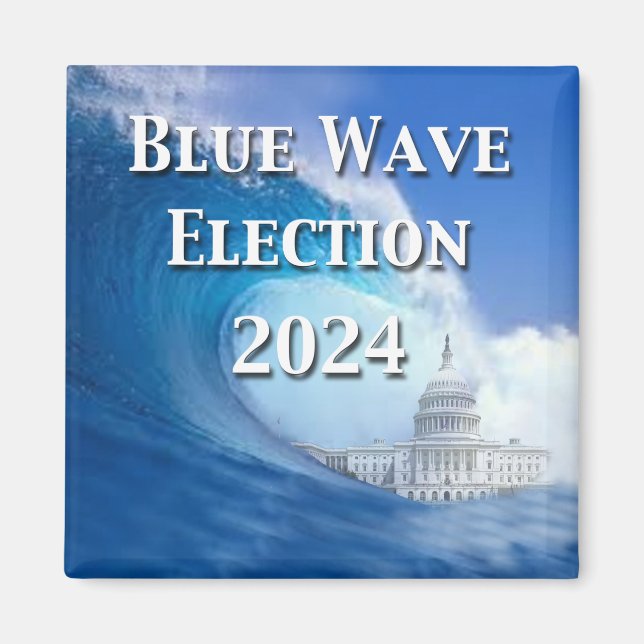 Aimant Élection Blue Wave 2024 (Devant)