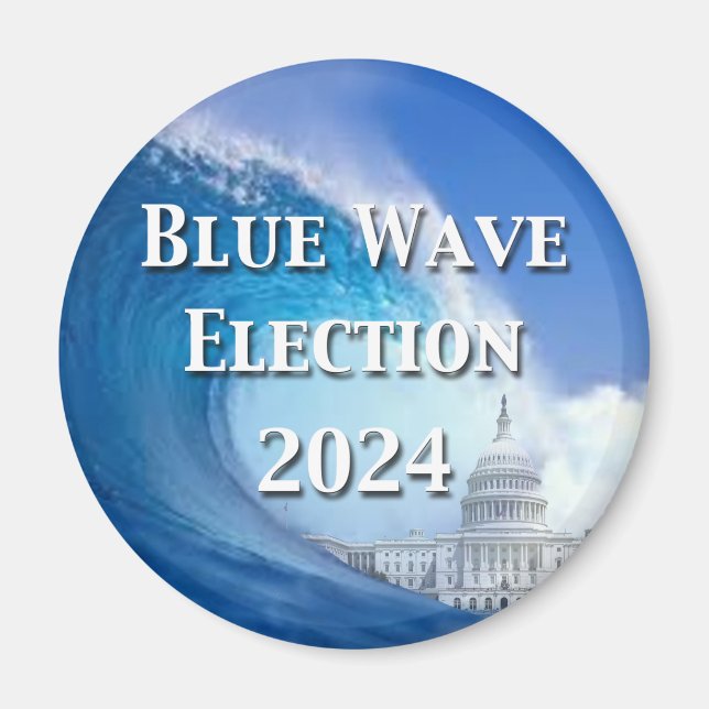 Aimant Élection Blue Wave 2024 (Devant)