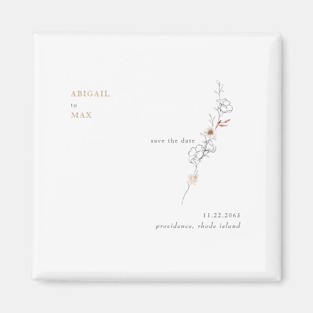 Aimant Élégance dans la simplicité Caramel Mariage Date d (Devant)