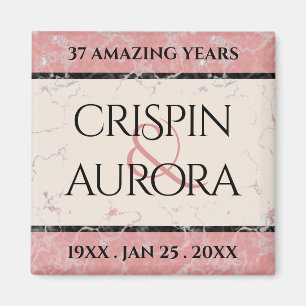 Aimant Élégant 37e anniversaire du Mariage Alabaster