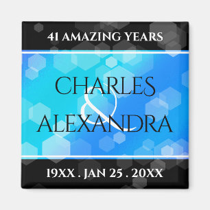 Aimant Elegant 41st Blue Topaz Wedding Anniversary