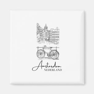 Aimant Élégant Amsterdam Pays-Bas Nederland Hollande So