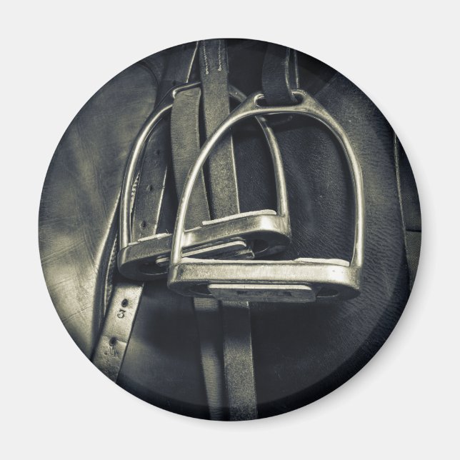 Aimant Élégant bâton d'argent sur selle d'équitation angl (Devant)