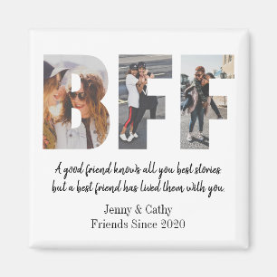 Aimant Elégant BFF Photo Collage Best Friend Chic Besties