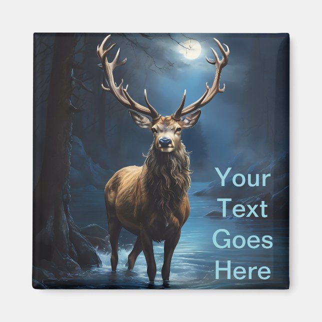 Aimant Elégant cerf de Bleu dans la rivière - Tranquille  (Devant)