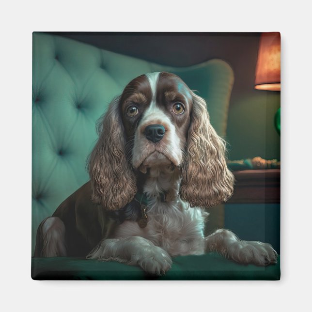 Aimant Elégant Cocker Spaniel Classic Portrait Design (Devant)
