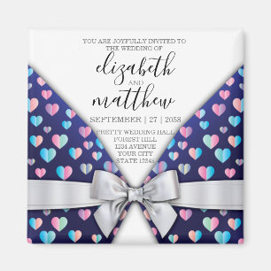 Aimant Elégant design moderne Bow and Heart Speckles