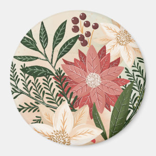 Aimant Élégant Festif Noël Poinsettia vacances