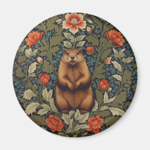 Aimant Elégant fond de terre William Morris inspiré