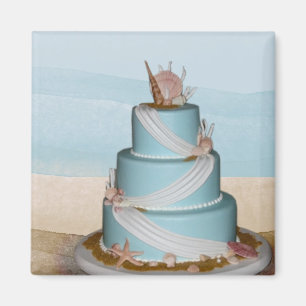 Aimant Elégant gâteau Mariage Sea Shell