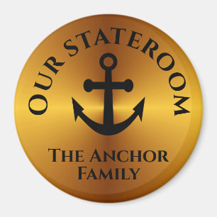 Aimant Elégant Gold Ancre Stateroom Porte Marker Cruise