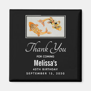 Aimant Elégant Gold Koi Poisson Anniversaire Merci