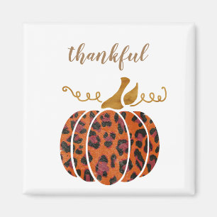 Aimant Elégant imprimé animal citrouille or Thankful Magn