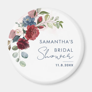 Aimant Élégant lavis floral de mariage