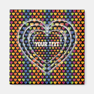 Aimant Élégant minimaliste Coeurs arc-en-ciel