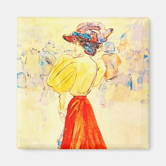 AIMANT ÉLÉGANT MODERNE AVEC UNE SKIRT ROUGE PAR HENRY SOM (Devant)