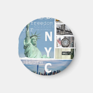Aimant Elégant New York City Nyc Modèle Circle