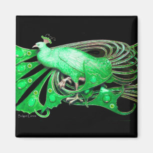 AIMANT ÉLÉGANT PEACOCK EN VERT, NOIR