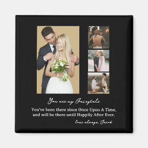 Aimant Elégant personnalisation de mariage jour photo Col
