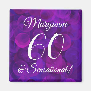 Aimant Élégant Purple 60 & Sensational Birthday Party