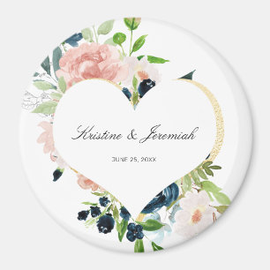 Aimant Elégant Rose bleu bleu bleu bleu floral Mariage co