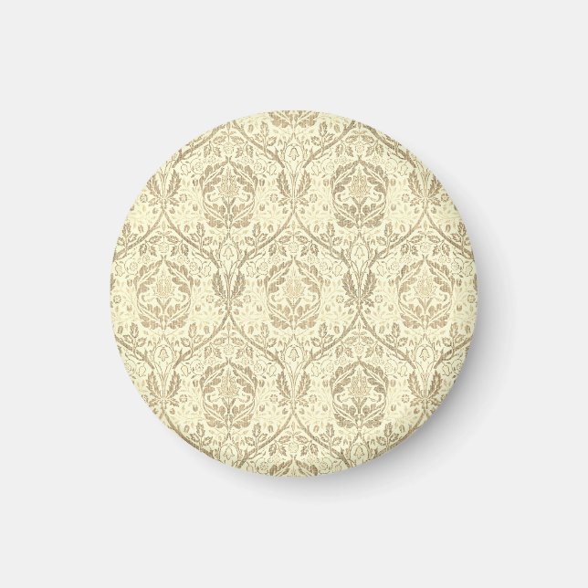 Aimant Elégant sépia tan motif floral (Devant)