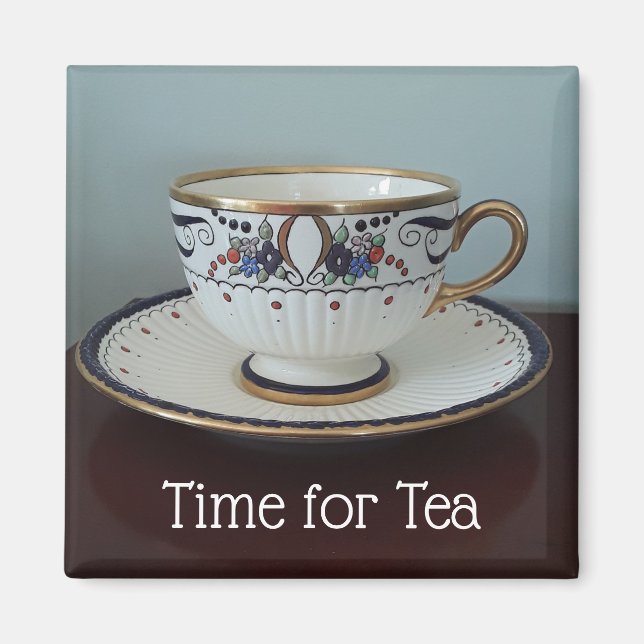 Aimant Elégant temps pour Tea Teacup (Devant)