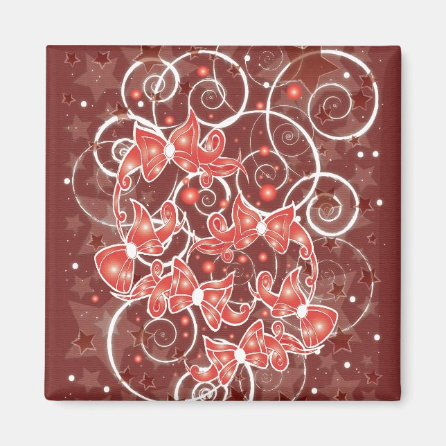 Aimant Élégants et mignons vaches et étoiles de Noël (Devant)