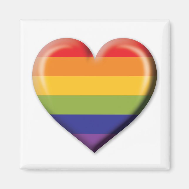 Aimant Elelgant minimaliste Rainbow Heart Design (Devant)