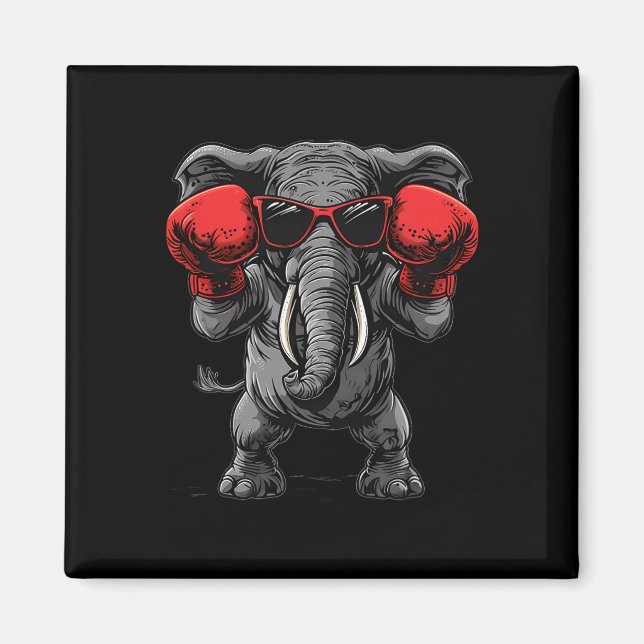 Aimant Élément de boxe avec gants de boxe Kickboxing Drôl (Devant)