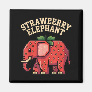 Aimant Éléphant à la fraise pour les amateurs de nature d