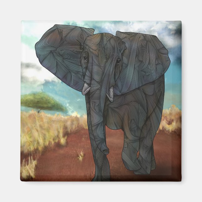 Aimant Eléphant Africain (Devant)
